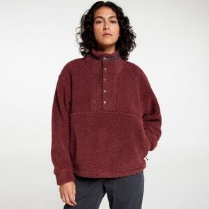 Alpine Design 1/2 Snap Sherpa Pullover Dark Auburn Size Medium